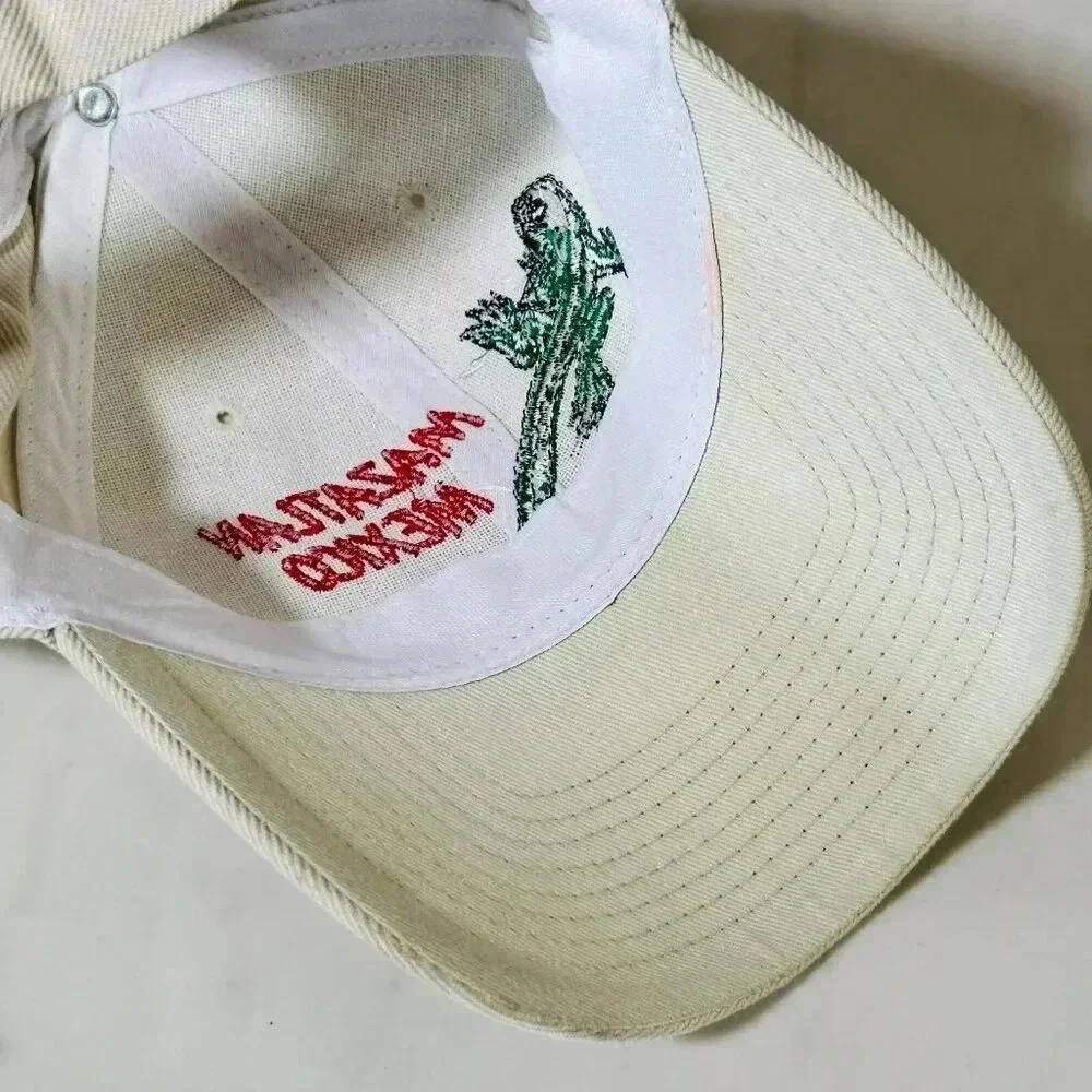 Mazatlan Mexico Cap Hat Unisex Vacation Lizard Beige Red and Green Adjustable